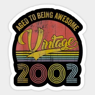 Classic 18th birthday for men women Vintage Rainbow 2002 Sticker